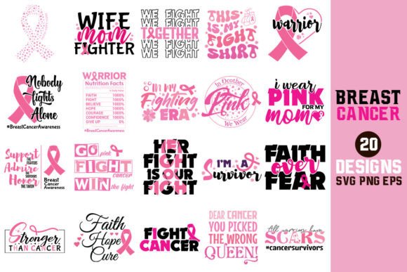 Breast Cancer SVG PNG Bundle: Graphics and Crafts for Editorial Use