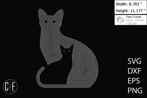Cat Mom Rhinestone Template: Graphics and Crafts for Branding