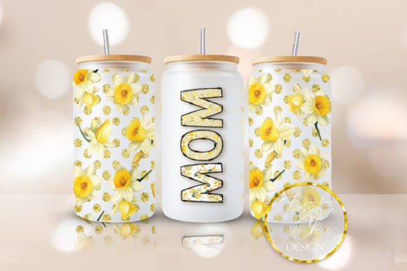 Floral Mom 16oz Glass Can Wrap PNG Graphics and Crafts Review