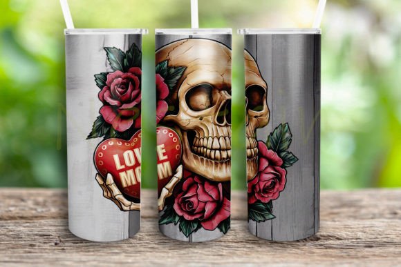 Love Mom Skull Roses Skull Tumbler Wrap Graphics and Crafts Review