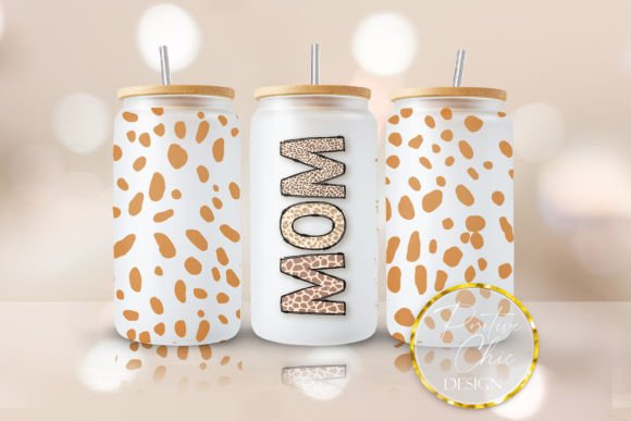 Mom Animal Print Libbey Glass Can Wrap Graphics and Crafts