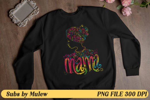 Whimsical Colorful Mama PNG Sublimation Graphics and Crafts